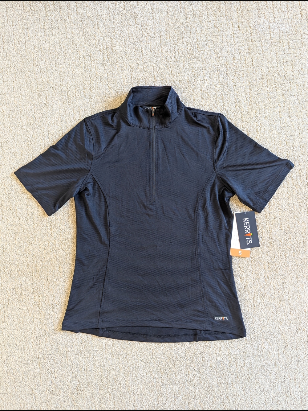 KERRITS Women's Ice Fil Lite Short Sleeve Riding Shirt S Black Lightweight UPF30